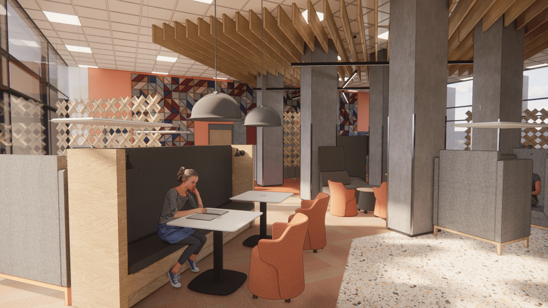 Richmond Building, Bradford Uni, Social Space Render